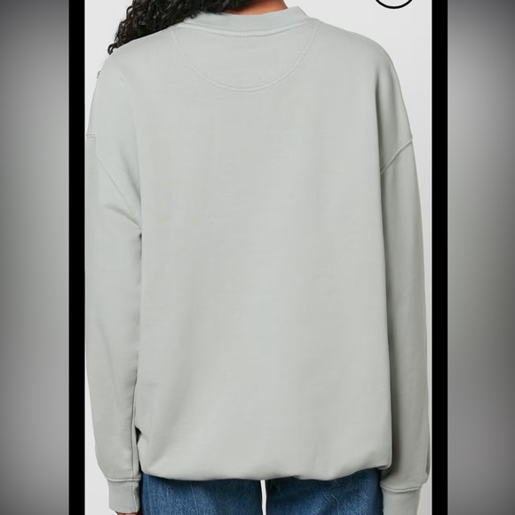 Anine Bing Tyler Satin Bing Sweatshirt in Sage - Picture 3 of 11
